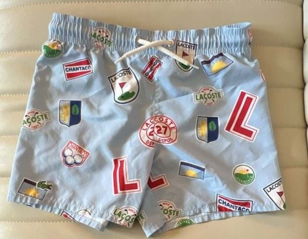 Lacoste Boys Chantaco Badge Print Swim Trunks size 6